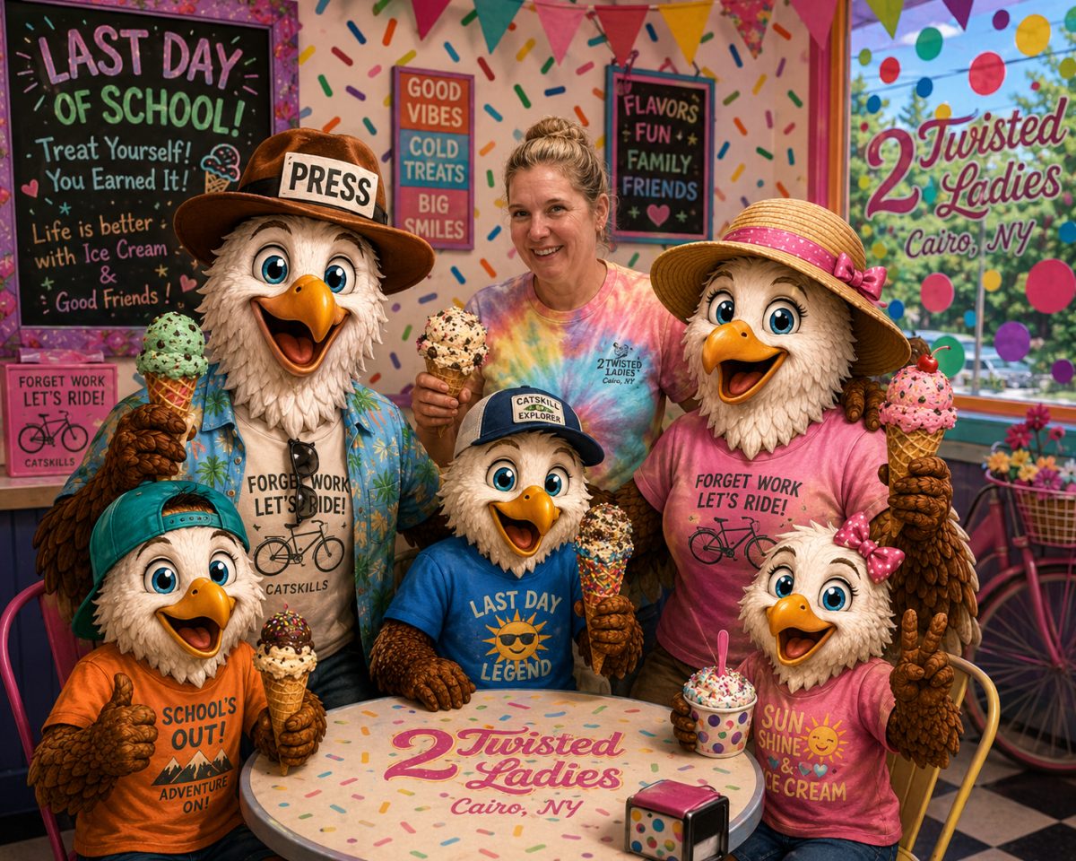 The Eagle Family Celebrates the Last Day of School at 2 Twisted Ladies!