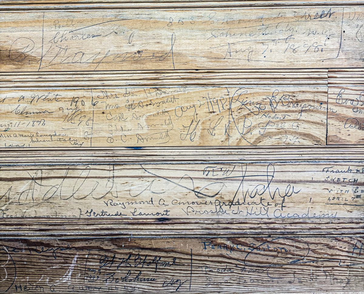 Eckerson Name Carving & Early Museum Visitors