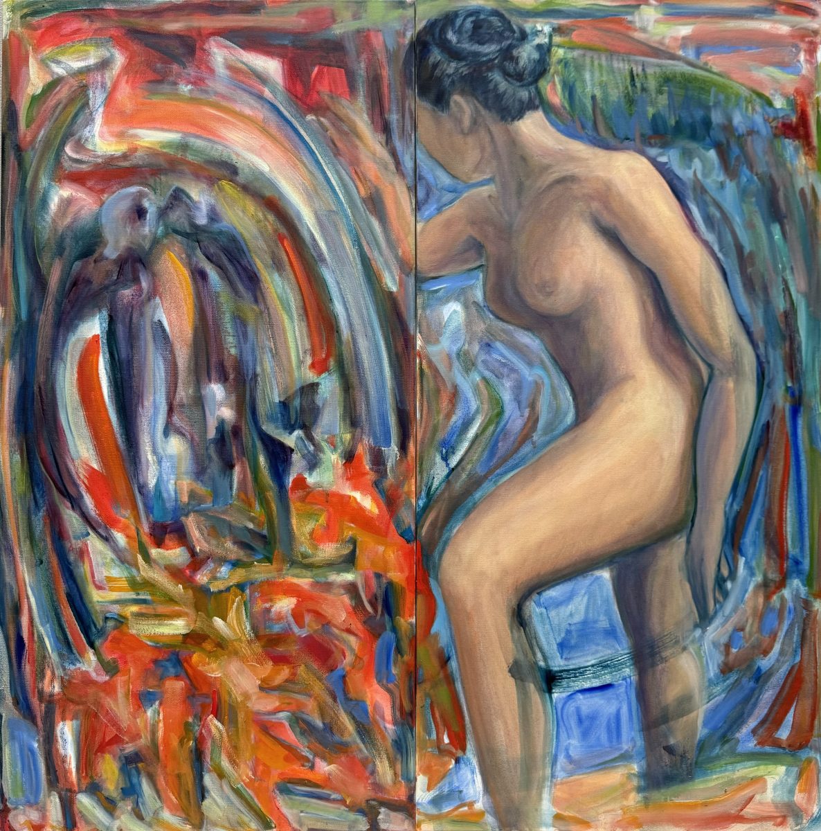 Dynamic paintings by Cena Pohl Crane on display at Pine Hill Community Center Gallery