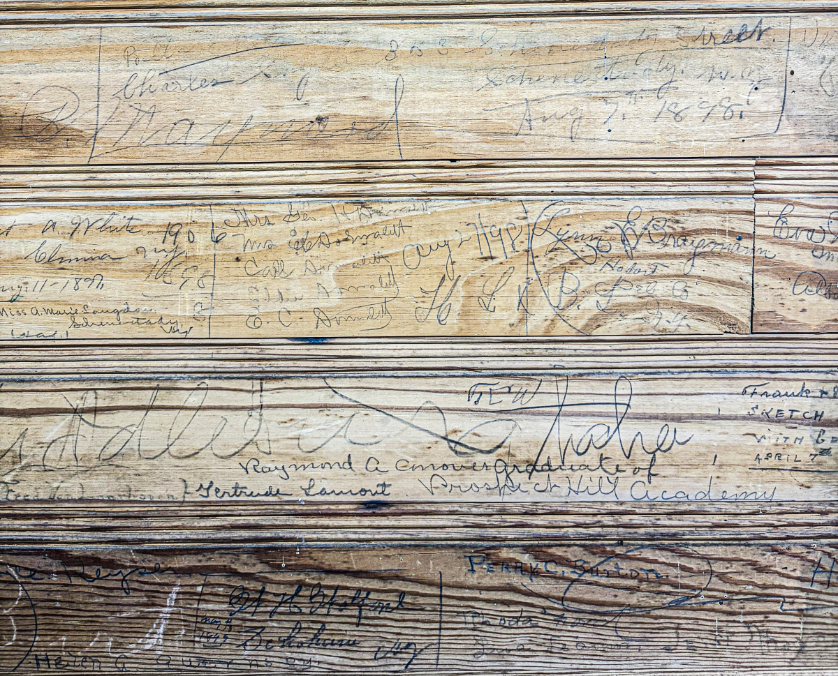 Eckerson Name Carving & Early Museum Visitors