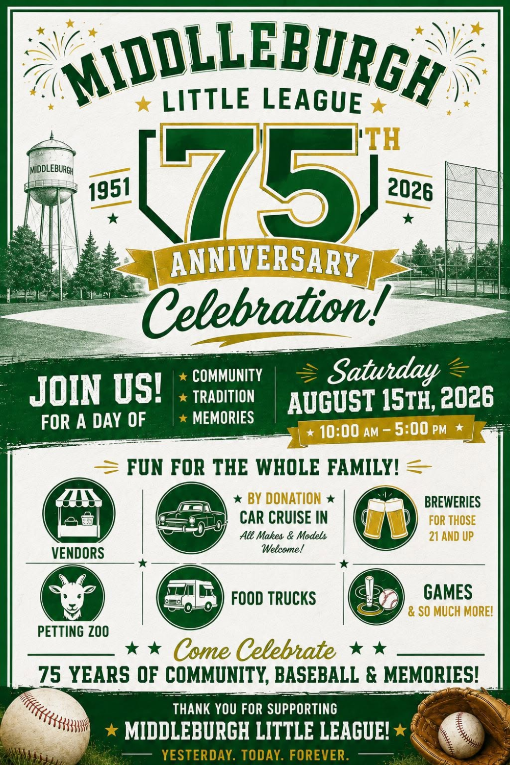 Middleburgh Little League to Celebrate 75th Anniversary on Saturday, August 15th