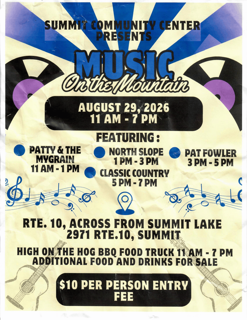 Music on the Mountain in Summit on 29 August 2026