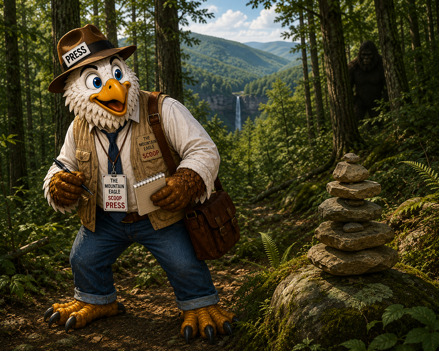Scoop the Mountain Eagle and the Shadow in the Pines